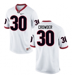 Men Georgia Bulldogs #30 Tae Crowder College Football Jerseys-White Men Georgia Bulldogs #30 Tae Crowder College Football Jerseys-White