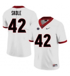 Men Georgia Bulldogs #42 Jake Skole College Football Jerseys Sale-White Men Georgia Bulldogs #42 Jake Skole College Football Jerseys Sale-White