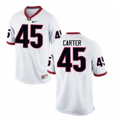 Men Georgia Bulldogs #45 Reggie Carter College Football Jerseys-White Men Georgia Bulldogs #45 Reggie Carter College Football Jerseys-White