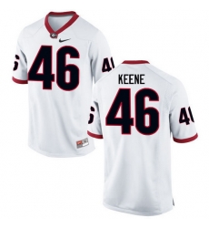 Men Georgia Bulldogs #46 Michael Keene College Football Jerseys-White Men Georgia Bulldogs #46 Michael Keene College Football Jerseys-White