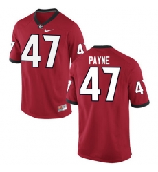 Men Georgia Bulldogs #47 Christian Payne College Football Jerseys-Red Men Georgia Bulldogs #47 Christian Payne College Football Jerseys-Red