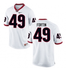 Men Georgia Bulldogs #49 Turner Fortin College Football Jerseys-White Men Georgia Bulldogs #49 Turner Fortin College Football Jerseys-White