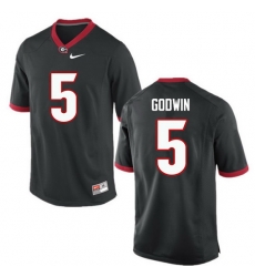 Men Georgia Bulldogs #5 Terry Godwin College Football Jerseys-Black Men Georgia Bulldogs #5 Terry Godwin College Football Jerseys-Black
