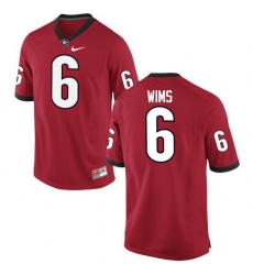Men Georgia Bulldogs #6 Javon Wims College Football Jerseys-Red Men Georgia Bulldogs #6 Javon Wims College Football Jerseys-Red