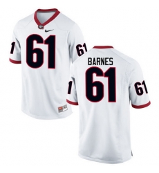Men Georgia Bulldogs #61 Chris Barnes College Football Jerseys-White Men Georgia Bulldogs #61 Chris Barnes College Football Jerseys-White