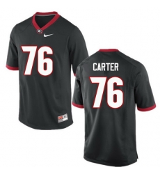 Men Georgia Bulldogs #76 Michail Carter College Football Jerseys-Black Men Georgia Bulldogs #76 Michail Carter College Football Jerseys-Black