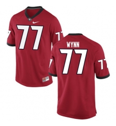Men Georgia Bulldogs #77 Isaiah Wynn College Football Jerseys-Red Men Georgia Bulldogs #77 Isaiah Wynn College Football Jerseys-Red