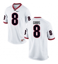 Men Georgia Bulldogs #8 Deangelo Gibbs College Football Jerseys-White Men Georgia Bulldogs #8 Deangelo Gibbs College Football Jerseys-White