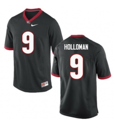 Men Georgia Bulldogs #9 Jeremiah Holloman College Football Jerseys-Black Men Georgia Bulldogs #9 Jeremiah Holloman College Football Jerseys-Black