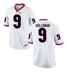 Men Georgia Bulldogs #9 Jeremiah Holloman College Football Jerseys-White Men Georgia Bulldogs #9 Jeremiah Holloman College Football Jerseys-White