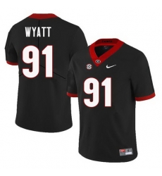 Men Georgia Bulldogs #91 Kolby Wyatt College Football Jerseys Sale-Black Men Georgia Bulldogs #91 Kolby Wyatt College Football Jerseys Sale-Black
