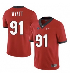 Men Georgia Bulldogs #91 Kolby Wyatt College Football Jerseys Sale-Red Men Georgia Bulldogs #91 Kolby Wyatt College Football Jerseys Sale-Red