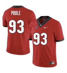 Men Georgia Bulldogs #93 Antonio Poole College Football Jerseys Sale-Red