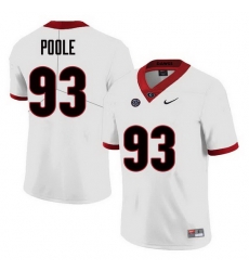Men Georgia Bulldogs #93 Antonio Poole College Football Jerseys Sale-White Men Georgia Bulldogs #93 Antonio Poole College Football Jerseys Sale-White