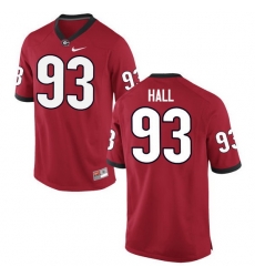 Men Georgia Bulldogs #93 Carson Hall College Football Jerseys-Red Men Georgia Bulldogs #93 Carson Hall College Football Jerseys-Red