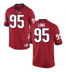 Men Georgia Bulldogs #95 Marshall Long College Football Jerseys-Red Men Georgia Bulldogs #95 Marshall Long College Football Jerseys-Red