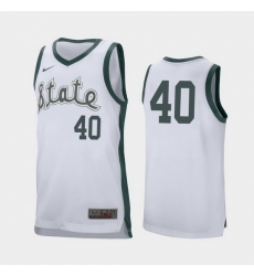 Michigan State Spartans Braden Burke White Retro Performance Men'S Jersey Michigan State Spartans Braden Burke White Retro Performance Men'S Jersey