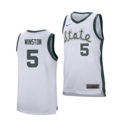 Michigan State Spartans Cassius Winston White College Basketball Men'S Jersey Michigan State Spartans Cassius Winston White College Basketball Men'S Jersey