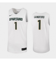 Michigan State Spartans Joshua Langford White Replica Men'S Jersey Michigan State Spartans Joshua Langford White Replica Men'S Jersey