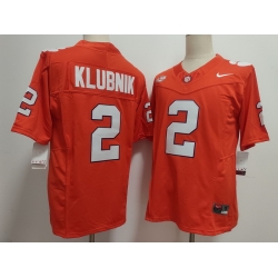 Men Clemson Tigers Orange #2 Cade Klubnik Stitched F U S E NCAA Jersey