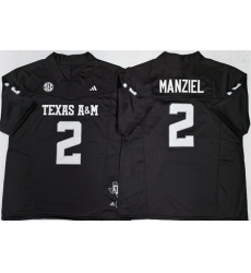 Men Texas A 26M Aggies Lions 2 Johnny Manziel Black 2025 F U S E  Stitched Jersey