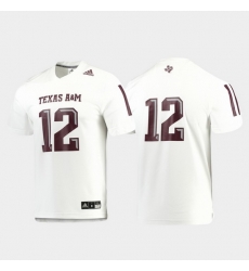 Men Texas A&M Aggies 12 White Replica Football Jersey Men Texas A&M Aggies 12 White Replica Football Jersey