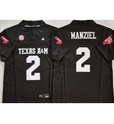 Men Texas A&M Aggies Black #2 Johnny Manziel Black Stitched NCAA Jersey