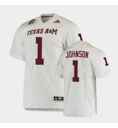 Men Texas A&M Aggies Buddy Johnson College Football White Premier Jersey Men Texas A&M Aggies Buddy Johnson College Football White Premier Jersey