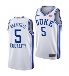 Duke Blue Devils Jaemyn Brakefield White Equality Men Jersey Duke Blue Devils Jaemyn Brakefield White Equality Men Jersey