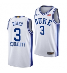 Duke Blue Devils Jeremy Roach White Equality Men Jersey Duke Blue Devils Jeremy Roach White Equality Men Jersey
