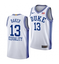 Duke Blue Devils Joey Baker White Equality Men Jersey Duke Blue Devils Joey Baker White Equality Men Jersey