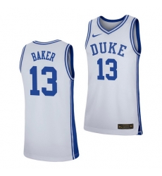 Duke Blue Devils Joey Baker White Replica Men'S Jersey Duke Blue Devils Joey Baker White Replica Men'S Jersey