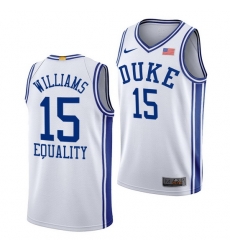 Duke Blue Devils Mark Williams White Equality Men Jersey Duke Blue Devils Mark Williams White Equality Men Jersey