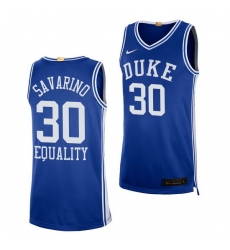 Duke Blue Devils Michael Savarino Blue Equality Social Justice Men Jersey Duke Blue Devils Michael Savarino Blue Equality Social Justice Men Jersey