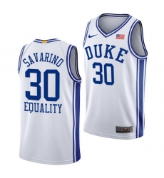 Duke Blue Devils Michael Savarino White Equality Men Jersey Duke Blue Devils Michael Savarino White Equality Men Jersey