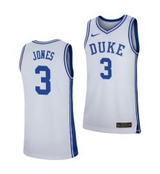 Duke Blue Devils Tre Jones White Replica Men'S Jersey 0 Duke Blue Devils Tre Jones White Replica Men'S Jersey 0