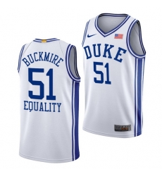 Duke Blue Devils Wendell Moore White Equality Men Jersey Duke Blue Devils Wendell Moore White Equality Men Jersey