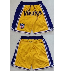 Men Minnesota Vikings Yellow Shorts Men Minnesota Vikings Yellow Shorts