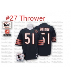 Mitchell and Ness Chicago Bears Thrower 27 Blue Team Color Big Number with Bear Patch Authentic Throwback NFL Jersey
