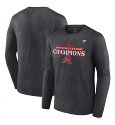 Men Arizona Diamondbacks Heather Charcoal 2023 National League Champions Locker Room Long Sleeve T Shirt Men Arizona Diamondbacks Heather Charcoal 2023 National League Champions Locker Room Long Sleeve T Shirt