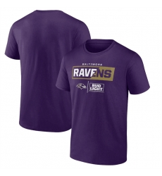 Men Baltimore Ravens Purple X Bud Light T Shirt Men Baltimore Ravens Purple X Bud Light T Shirt