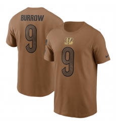 Men Cincinnati Bengals 9 Joe Burrow 2023 Brown Salute To Service Name Number T Shirt Men Cincinnati Bengals 9 Joe Burrow 2023 Brown Salute To Service Name Number T Shirt
