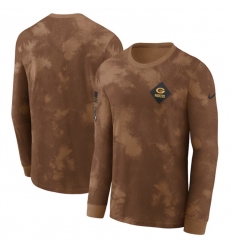 Men Green Bay Packers Brown 2023 Salute To Service Long Sleeve T Shirt Men Green Bay Packers Brown 2023 Salute To Service Long Sleeve T Shirt