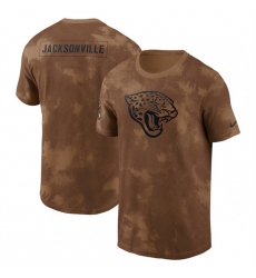 Men Jacksonville Jaguars 2023 Brown Salute To Service Sideline T Shirt Men Jacksonville Jaguars 2023 Brown Salute To Service Sideline T Shirt