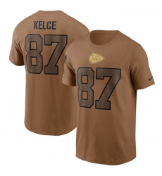 Men Kansas City Chiefs 87 Travis Kelce 2023 Brown Salute To Service Name 26 Number T Shirt Men Kansas City Chiefs 87 Travis Kelce 2023 Brown Salute To Service Name 26 Number T Shirt