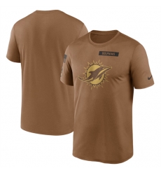 Men Miami Dolphins 2023 Brown Salute To Service Legend Performance T Shirt Men Miami Dolphins 2023 Brown Salute To Service Legend Performance T Shirt