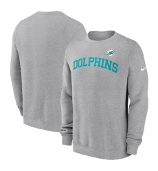 Men Nike Heather Gray Miami Dolphins Club Pullover Sweatshirt Men Nike Heather Gray Miami Dolphins Club Pullover Sweatshirt