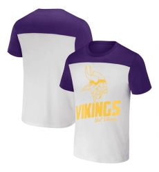 Men Minnesota Vikings Cream Purple X Darius Rucker Collection Colorblocked T Shirt Men Minnesota Vikings Cream Purple X Darius Rucker Collection Colorblocked T Shirt
