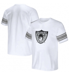 Men Las Vegas Raiders White X Darius Rucker Collection Football Striped T Shirt Men Las Vegas Raiders White X Darius Rucker Collection Football Striped T Shirt
