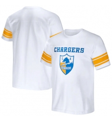Men Los Angeles Chargers White X Darius Rucker Collection Football Striped T Shirt Men Los Angeles Chargers White X Darius Rucker Collection Football Striped T Shirt
